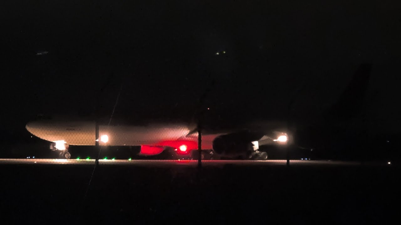 European Cargo A340-600 take off from Bournemouth Airport 20/12/2021