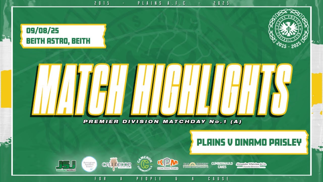 🎥 Match Highlights: Plains 2-4 Dinamo Paisley