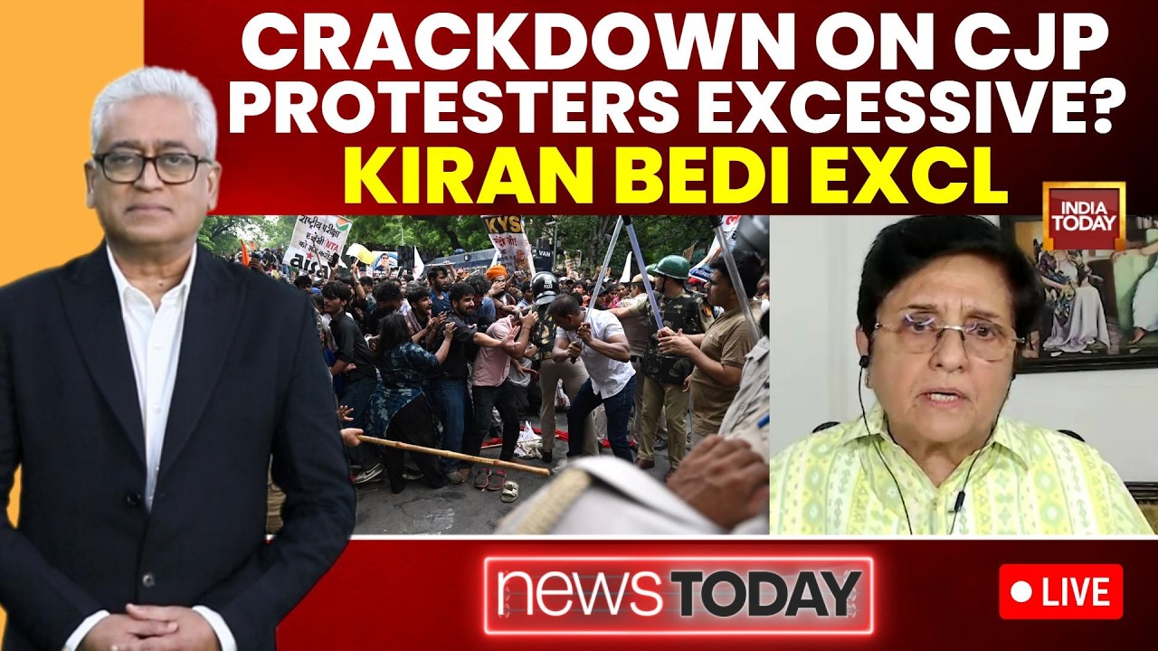 Rajdeep Sardesai LIVE: Kiran Bedi Exclusive | Delhi Police Crackdown On CJP Protesters Excessive?