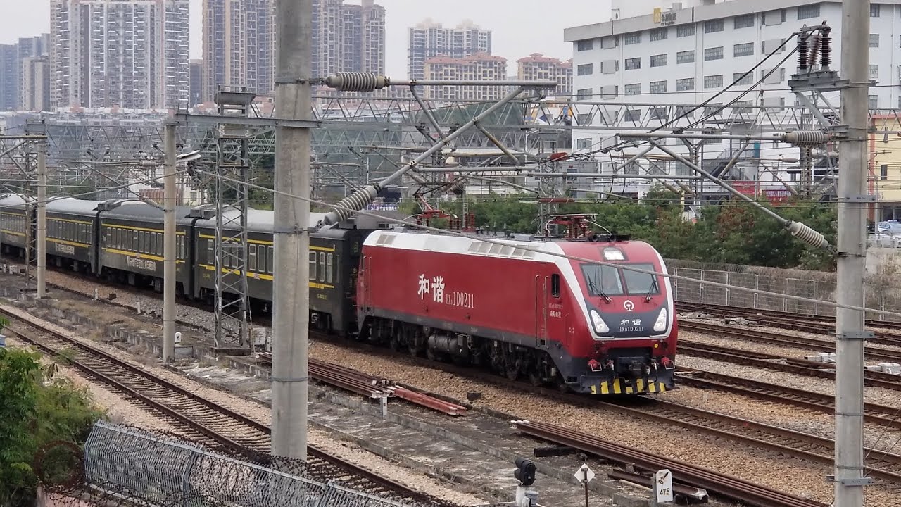 HXD1D 0211+25G 牽引K91次(南通站-深圳東站)嗚笛到達深圳東站
