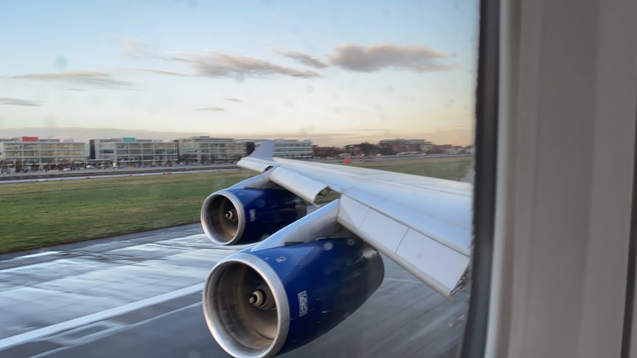 (2020) British Airways Boeing 747-400, takeoff from London Heathrow