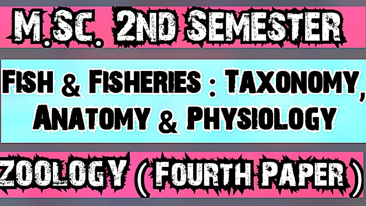 M.Sc. ZOOLOGY 2nd Semester Paper 4  Fish & Fishery Biology Taxonomy Anatomy & Physiology Question