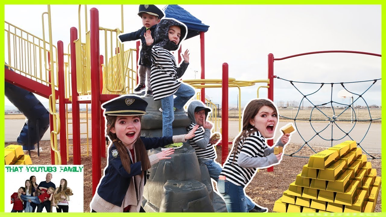 COPS AND ROBBERS Get The Gold! - Playground Wars / That YouTub3 Family