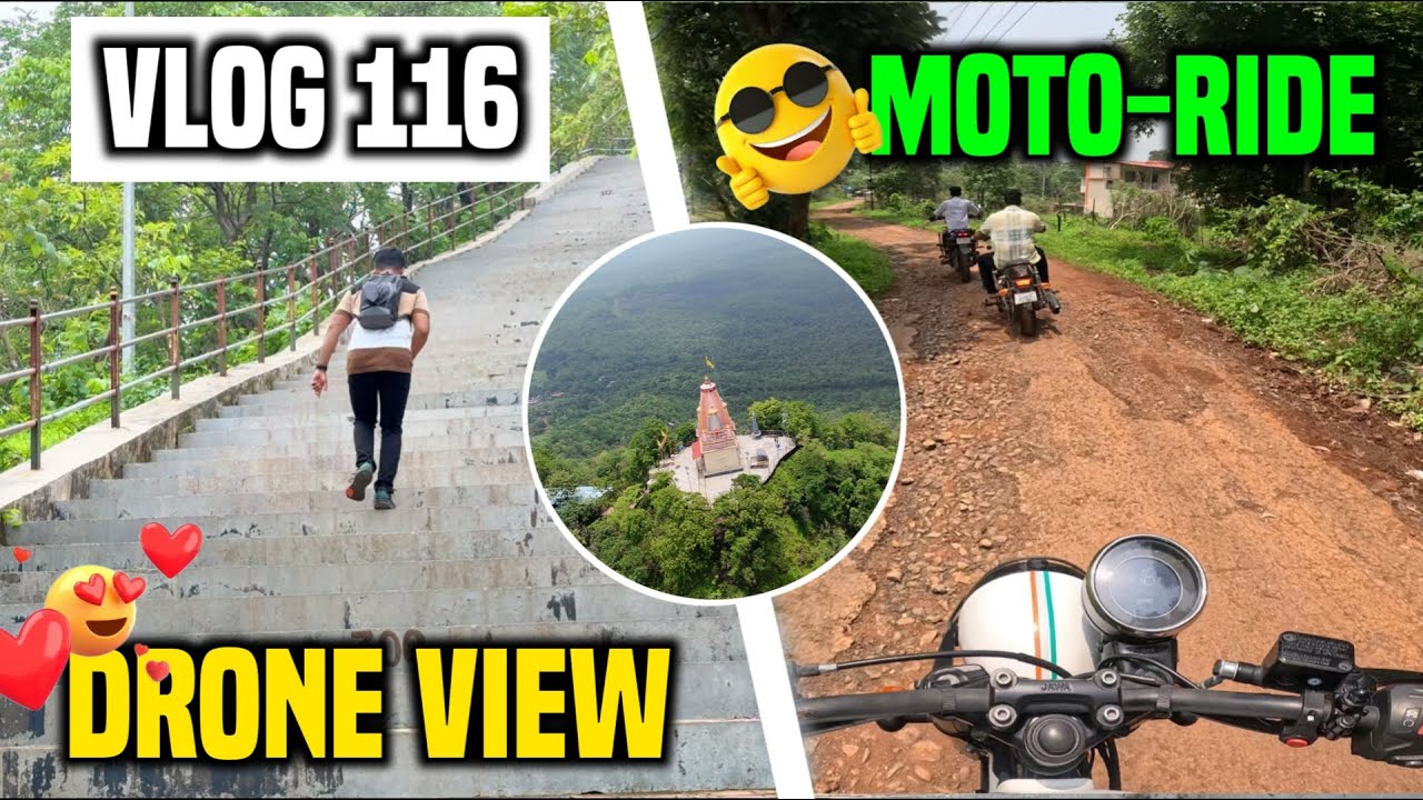 🌺Khandoba Mandir Drone View 😍| Bike Ride😎 | Vlog no 116