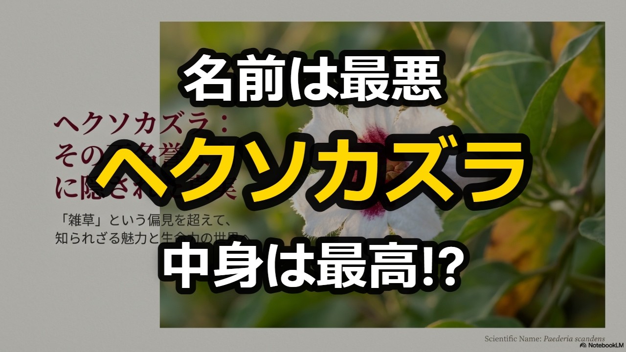 名前は最悪、中身は最高!? ヘクソカズラに隠された驚きの真実と美肌の秘密