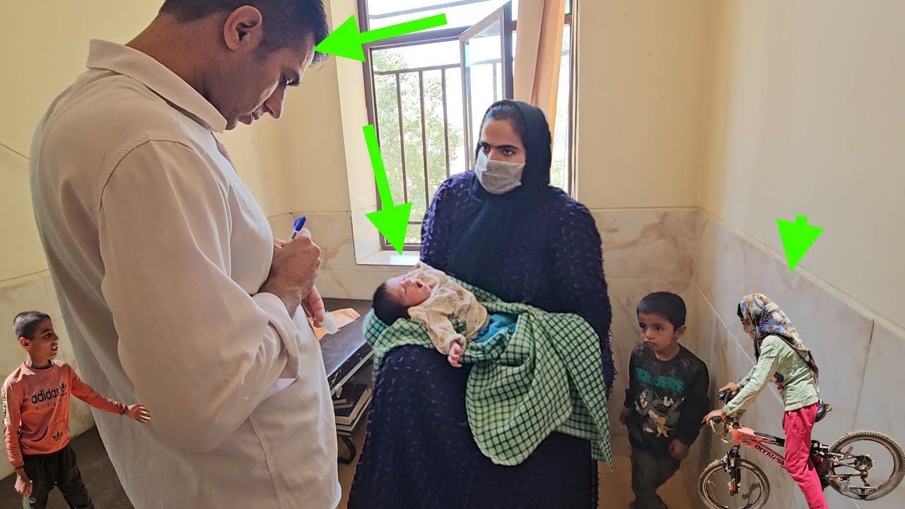 Visiting the health center for a newborn examination by a nomadic doctor