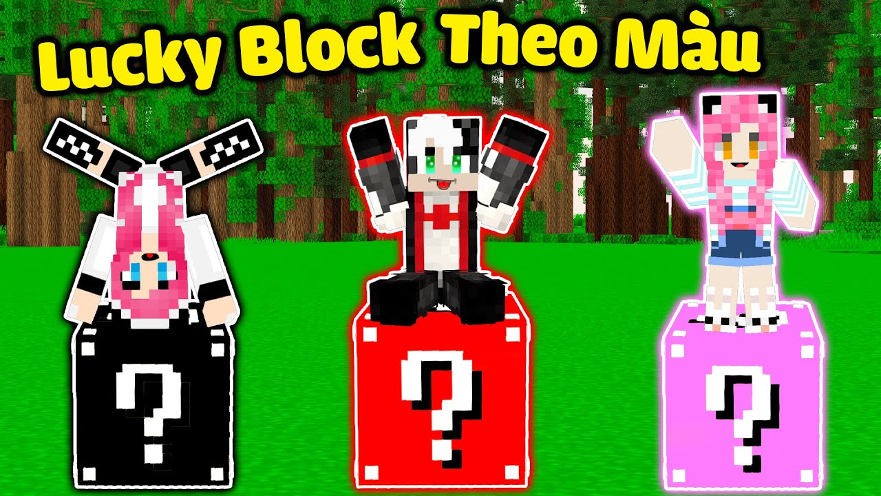 MỀU THỬ TH&Aacute;CH ĐẬP LUCKY BLOCK 3 M&Agrave;U TRONG MINECRAFT PE*REDHOOD V&Agrave; MỀU ĐẬP LUCKY BLOCK C&Ugrave;NG M&Agrave;U MCPE