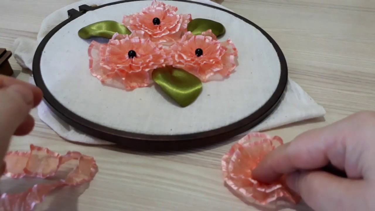 #Salon takımları ve seccadeler için karanfil çiçeği yapımı - Nasıl yapılır -Ribbons flower