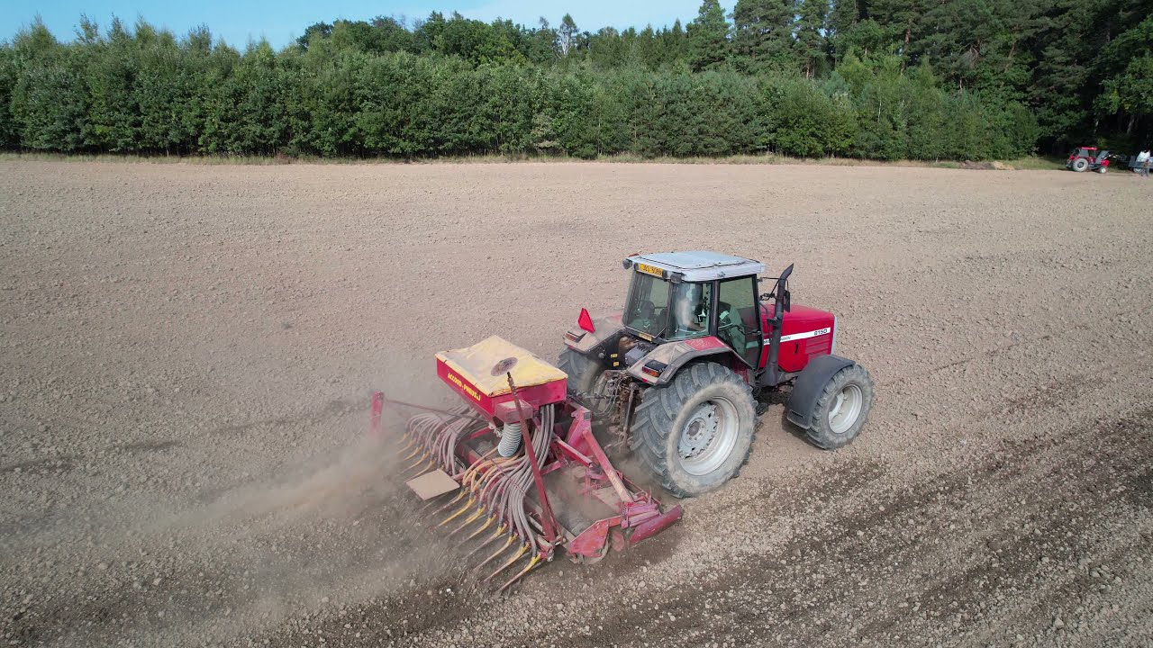 Setí pšenice 2021 Massey ferguson 8150 secí stroj pneusej rotační brány lely terra