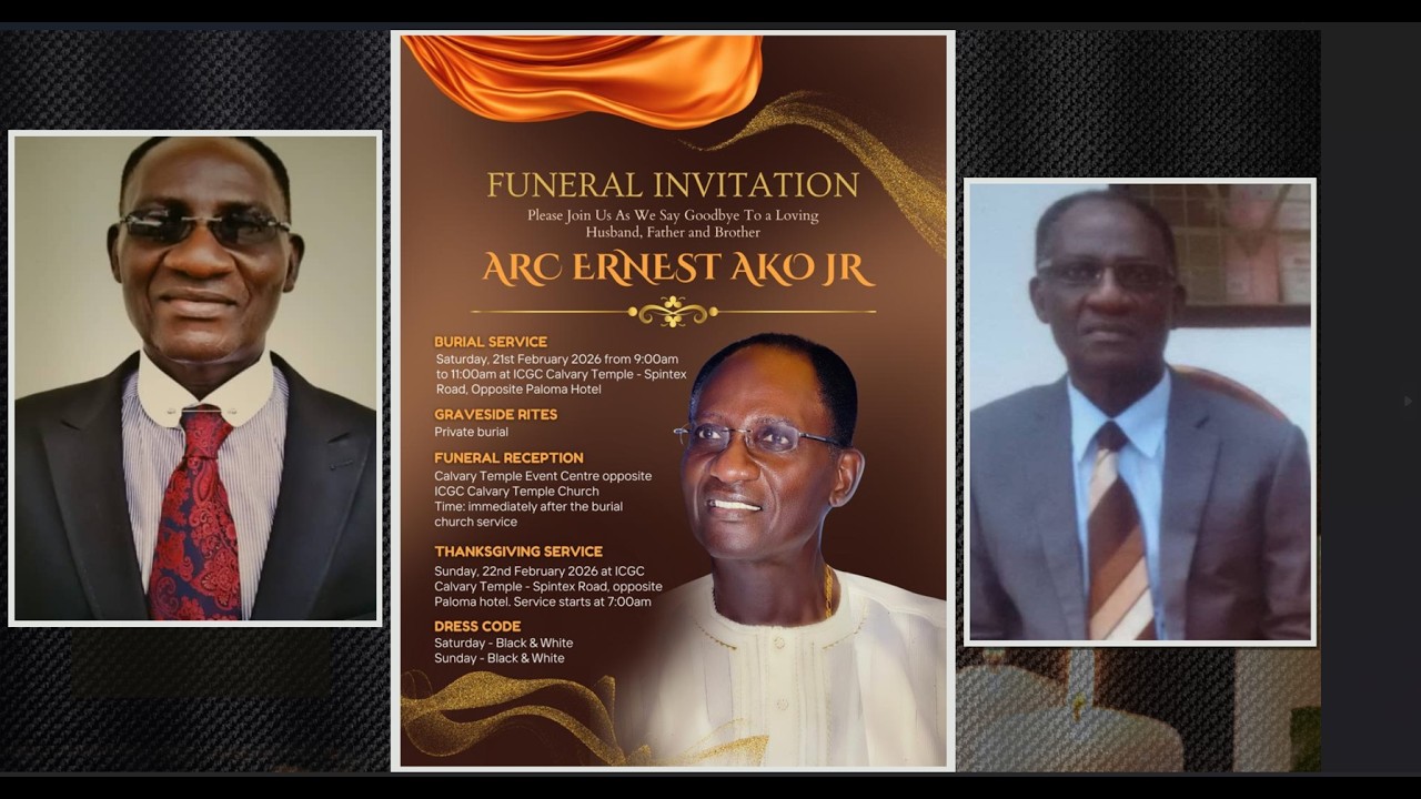 21ST/02/2026 | BURIAL SERVICE FOR THE LATE ARC ERNEST AKO JNR | ICGC Calvary Temple, Spintex Hills