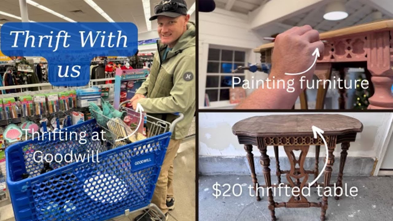 Thrift With Me At Goodwill - Thrifting Home Decor - Painting Antique Table - Reselling