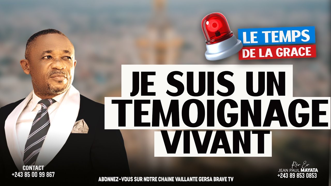 🛑PASTEUR DE LA FOI  thème : JE SUIS UN TÉMOIGNAGE VIVANT