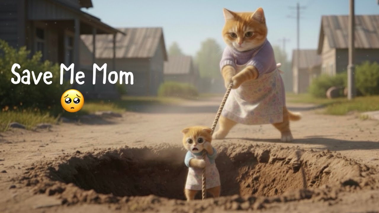 Mother Cat Saves Her Kitten from a Pit & Spends Quality Time Together 🐾❤️