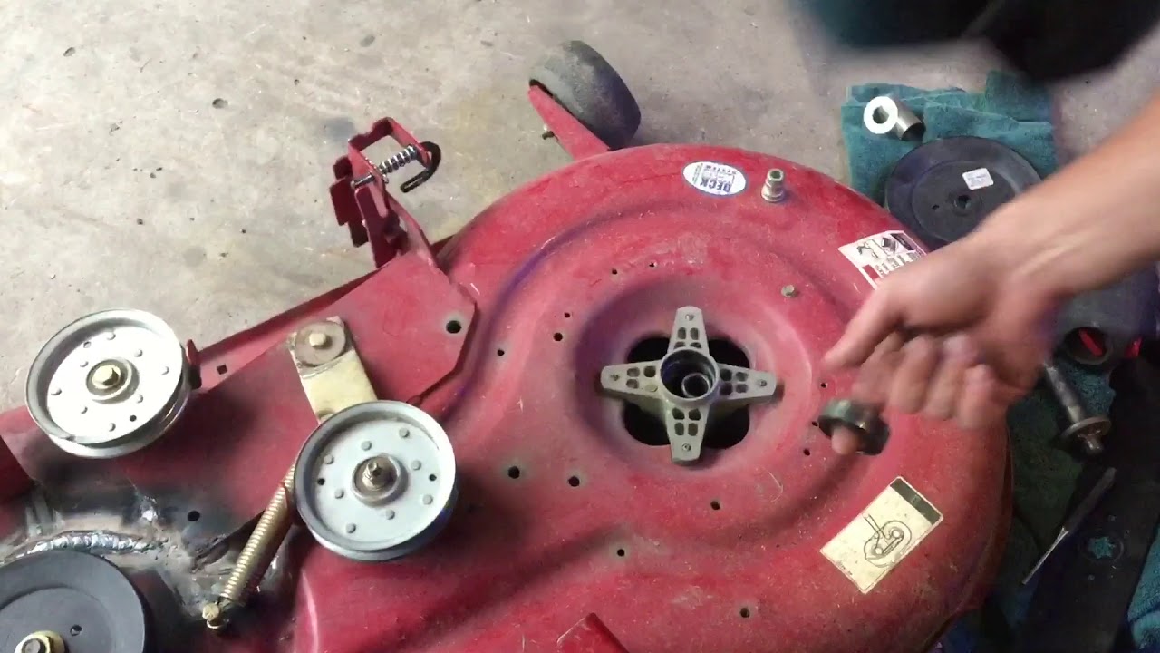 Free DIY repair on a MTD built Craftsman - smashed star connector on shaft for  blade mount.