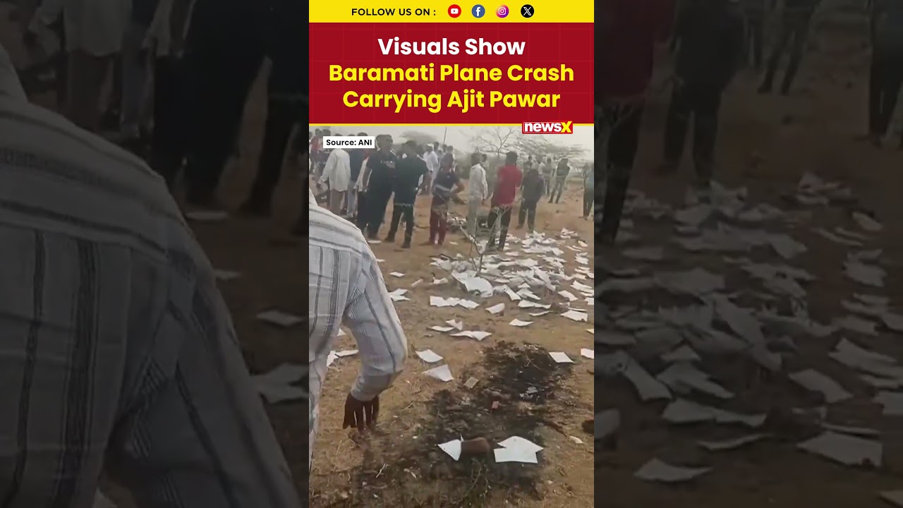 Visuals Show Baramati Plane Crash Carrying Deputy CM Ajit Pawar #ajitpawar #shorts