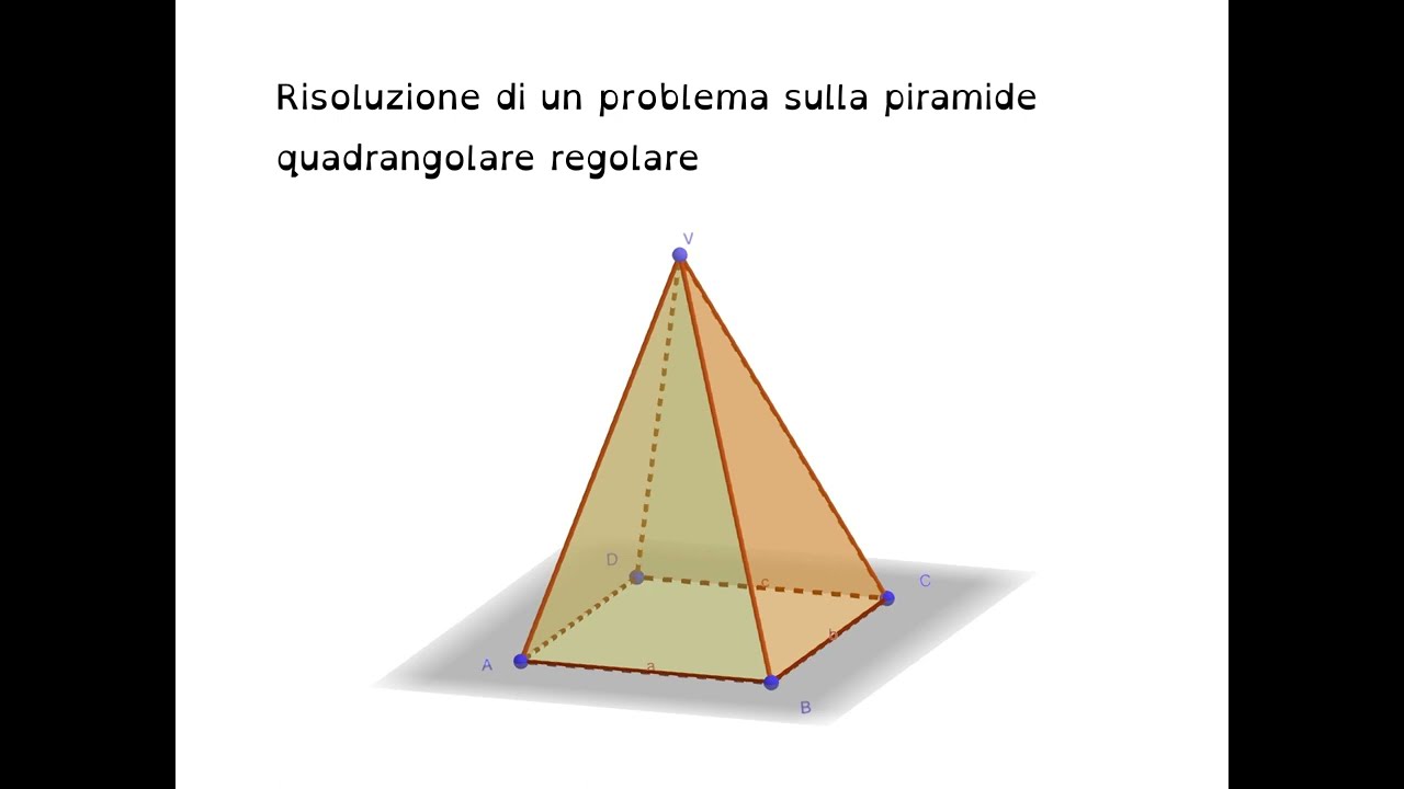 Risoluzione di un problema sulla piramide quadrangolare regolare