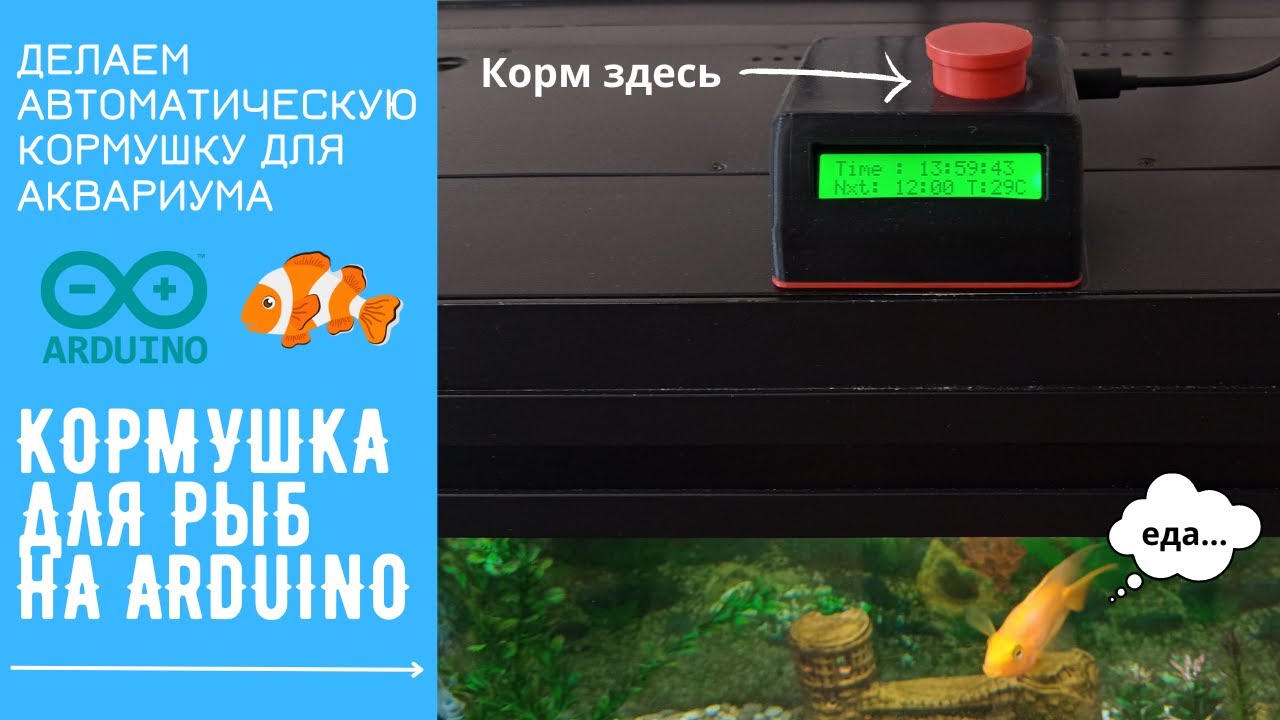 Сделай сам: кормушка для рыб на Ардуино | Arduino timed auto fish feeder DIY