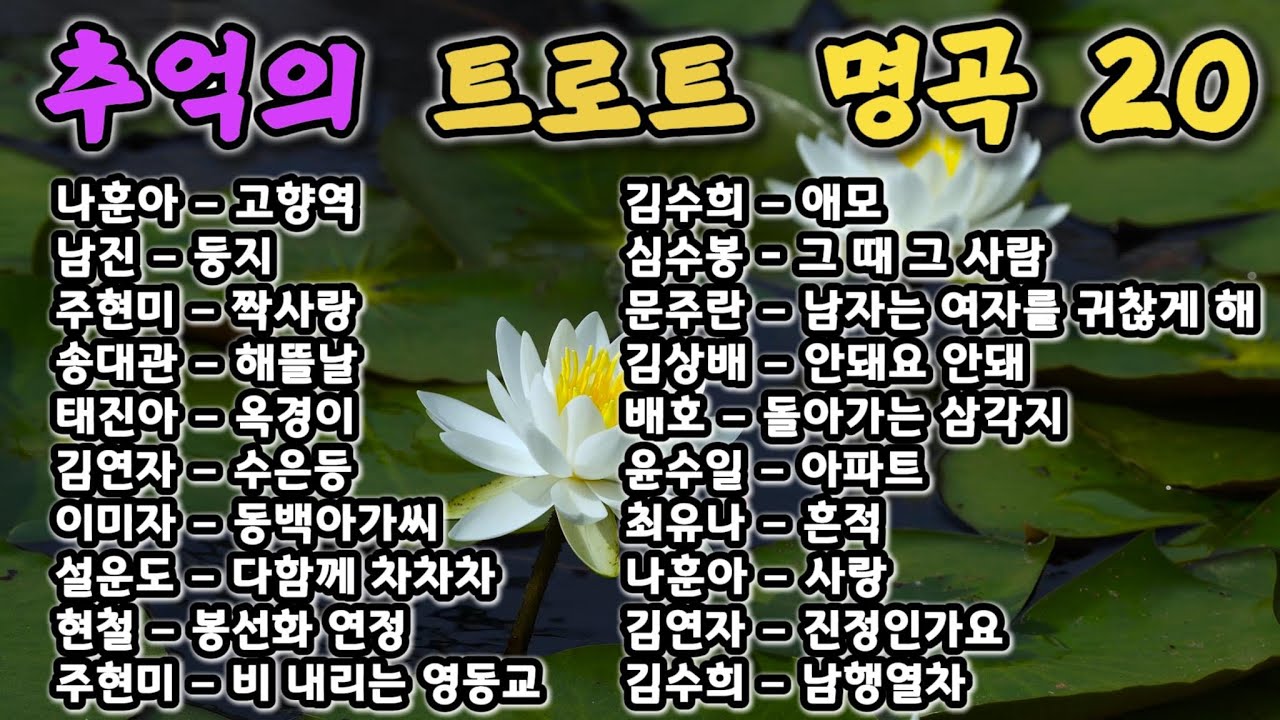 📀 그 시절 추억의 트로트 명곡 20곡 모음 ❤️