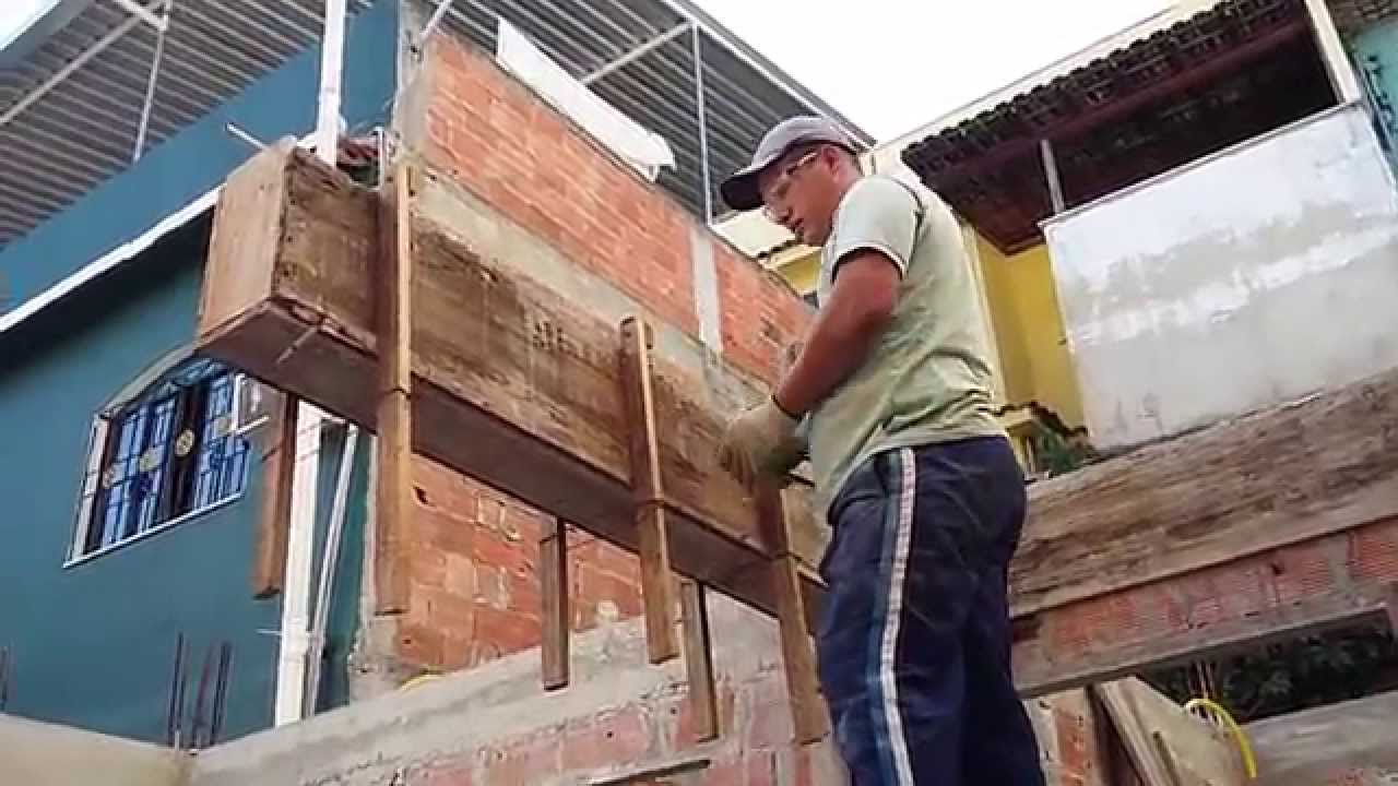 VIGA em balanço de 1,90 mtr sem escoras com cavalete parte 2 - Cantilever beam of 1.90 mtr without..