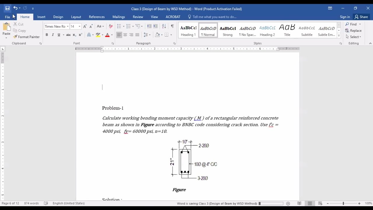 Class 3 Design of Beam by WSD Method