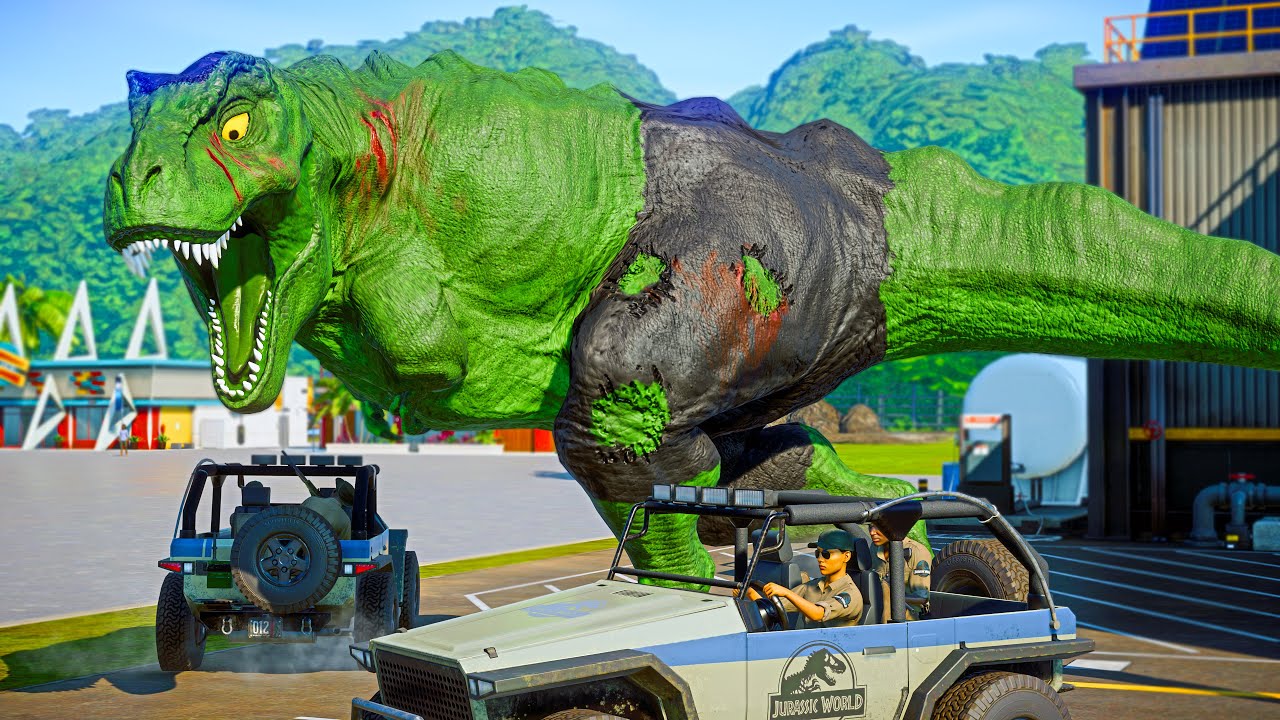 MUTANT MEGA HULK T-REX vs Captain Amerika King Shark, Venom Giganotosaurus, Iron Man I-REX | JWE