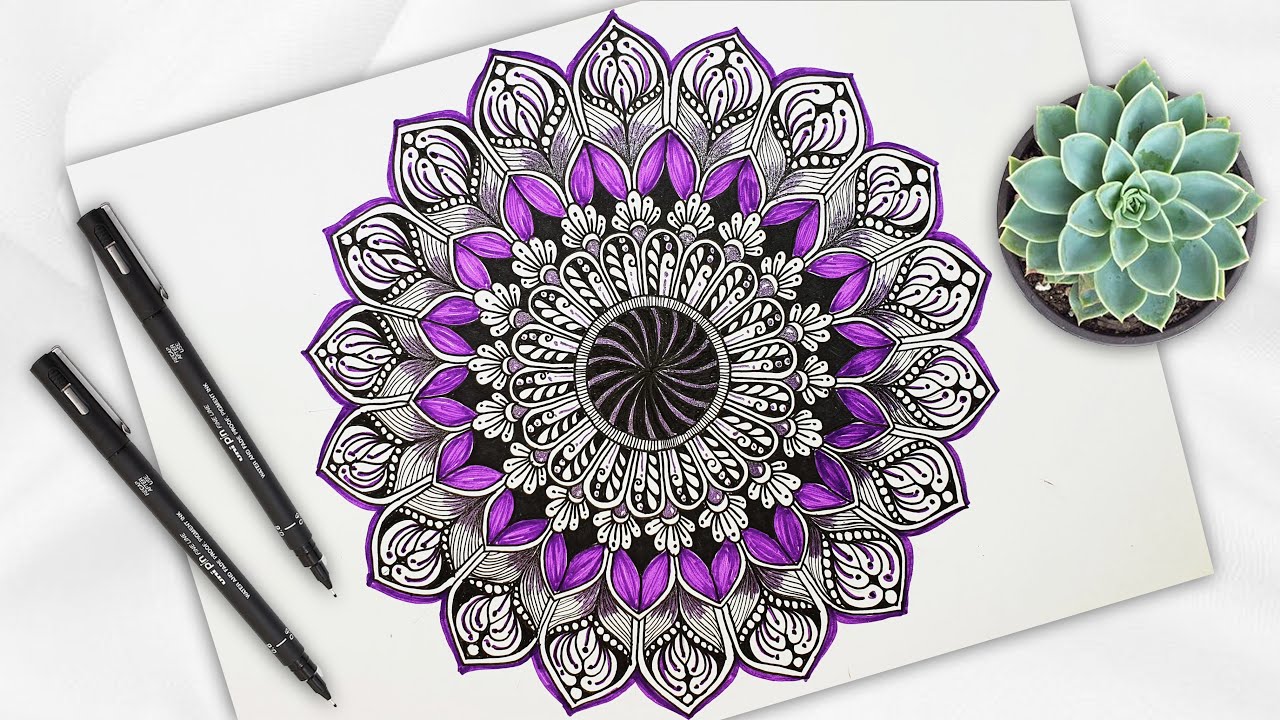 How to Draw Mandala For Beginners | Mandala Drawing | Step by step | Easy draw | Colorful Mandala