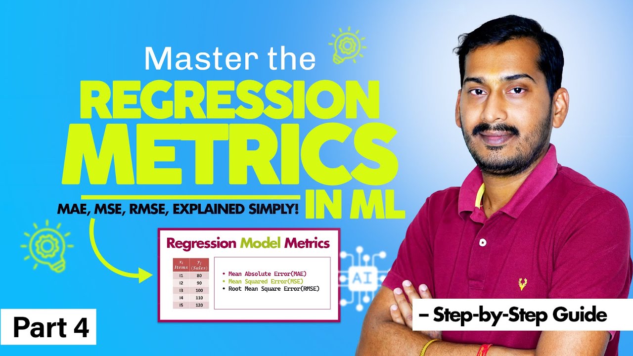 Master Regression Metrics in ML (Machine Learning) – MAE, MSE, RMSE, Explained Simply!