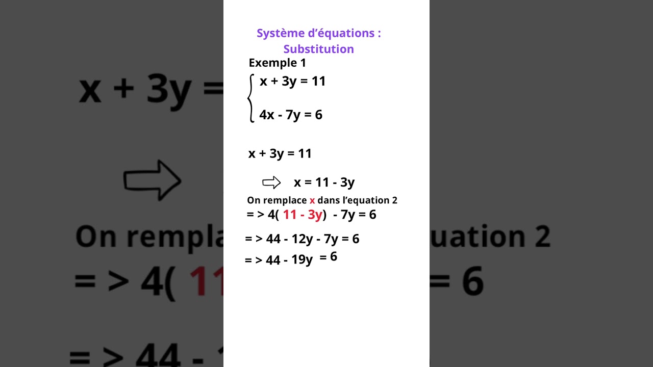 Résoudre un système d’équations par substitution 