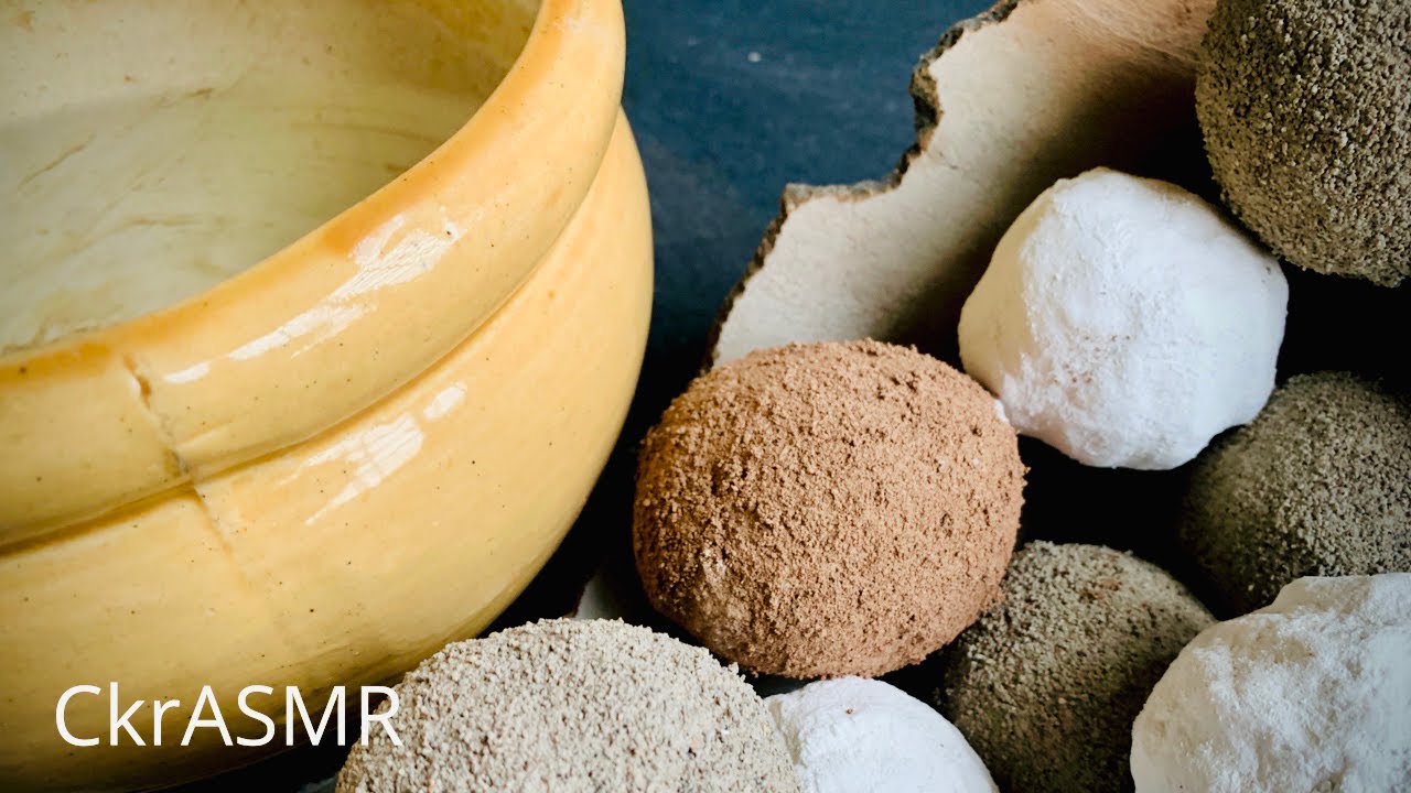 ASMR : Red brick, sand cement, pure white cement crumbles in water 💦 | CkrASMR