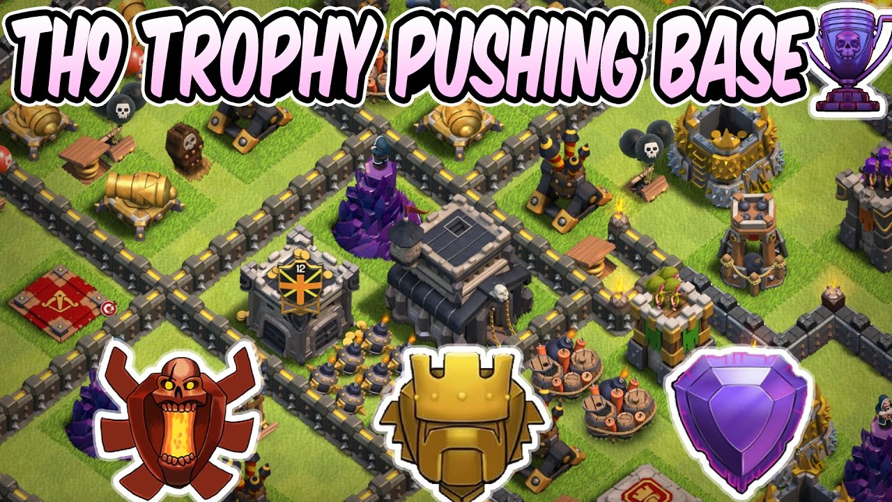 TH9 INSANE TROPHY PUSHING BASE LAYOUT 2018 - CLASH OF CALNS