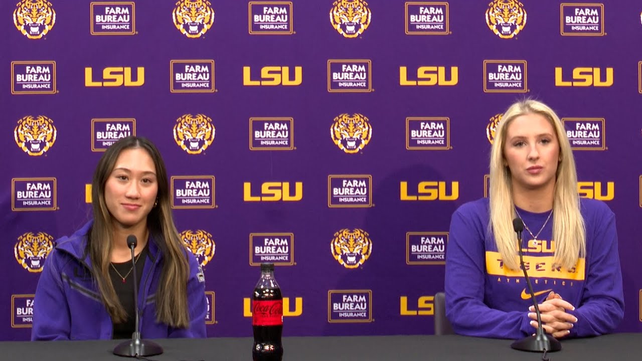 LSU Gymnasts speak to the media ahead of conference opener against Georgia
