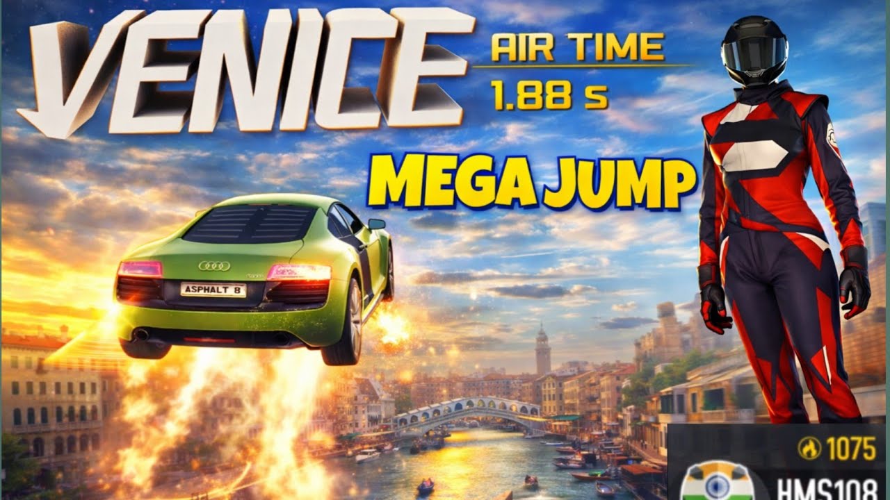 ASPHALT 8 MEGA JUMP WITH AUDI R8 #asphalt8 #carjump #carracing #gameplay #audir8 #sportscar #gaming
