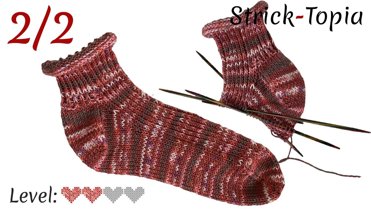 Sportliche Sommersneaker Socken stricken leicht gemacht - Video 2/2 - Fuß undn Spitze