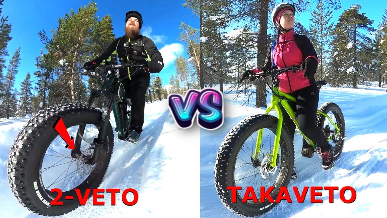 2-veto vs takaveto sähkö fatbike: Pieranvaara ja Piispanoja. Saariselkä - Kiilopää Fatbike reitit