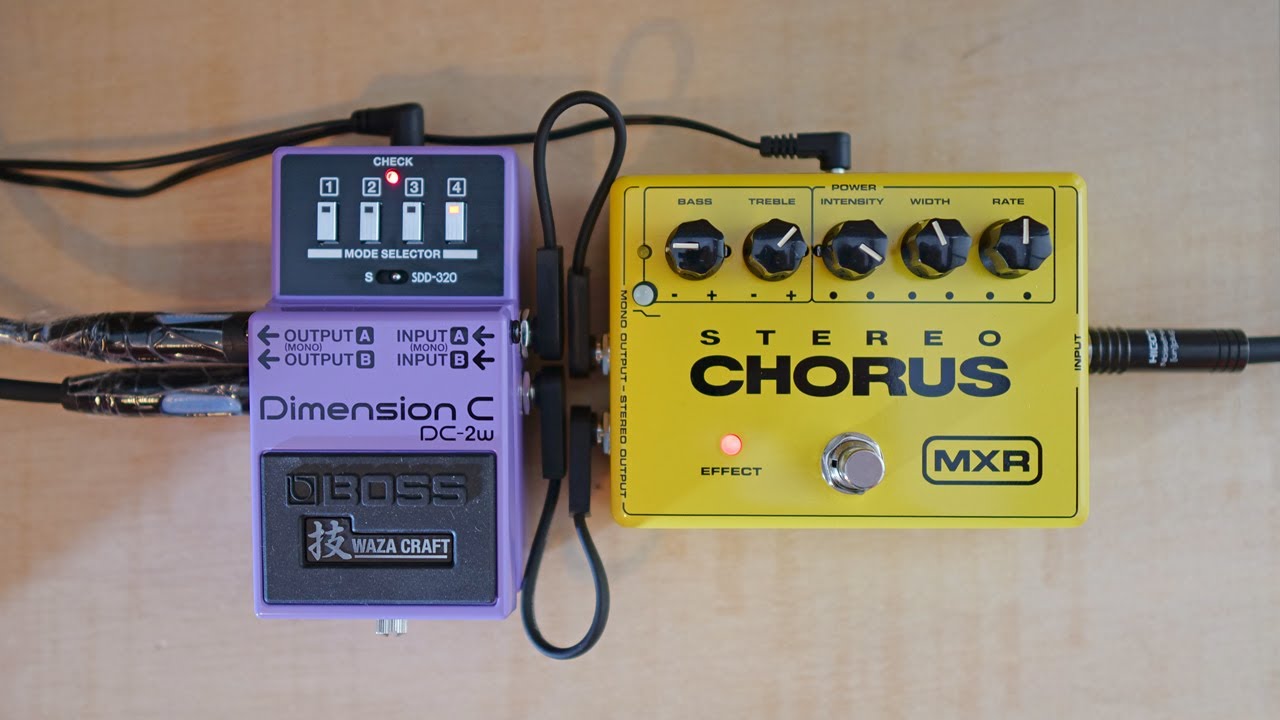 MXR Stereo Chorus vs. Boss DC-2w Dimension C Waza Craft (in Stereo)