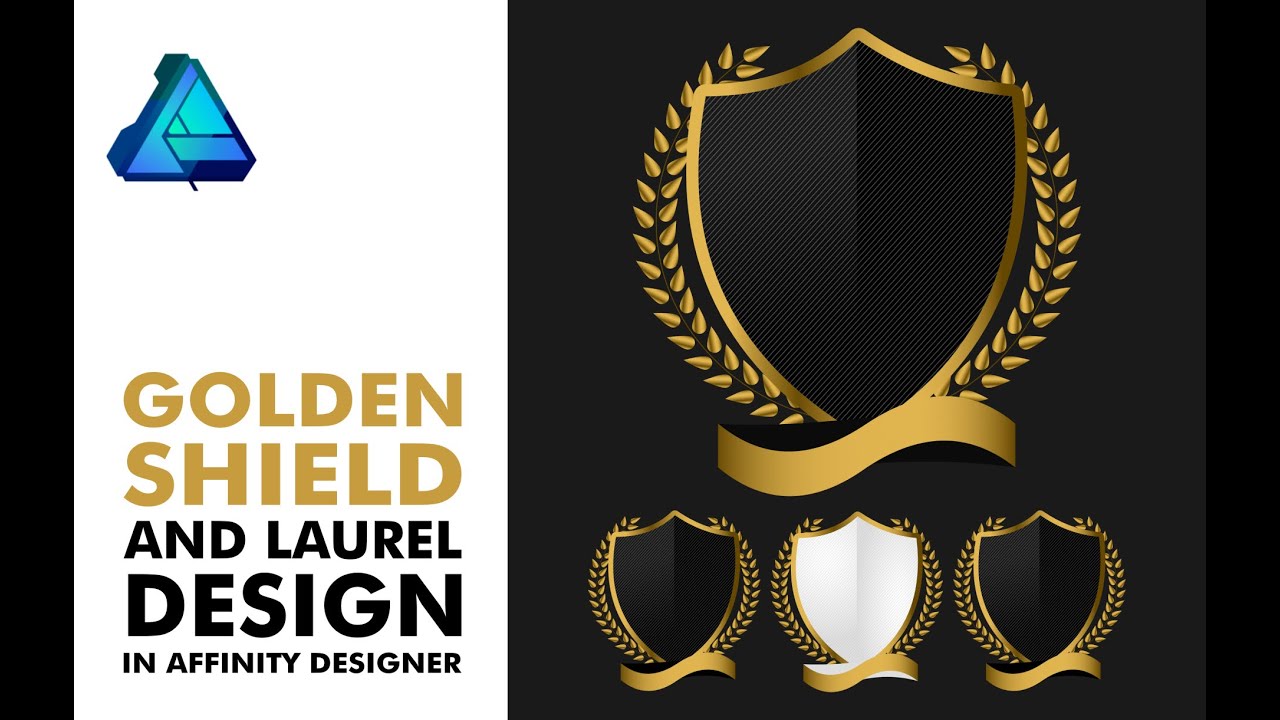 GOLDEN SHIELD AND LAUREL DESIGN IN AFFINITY DESIGNER
