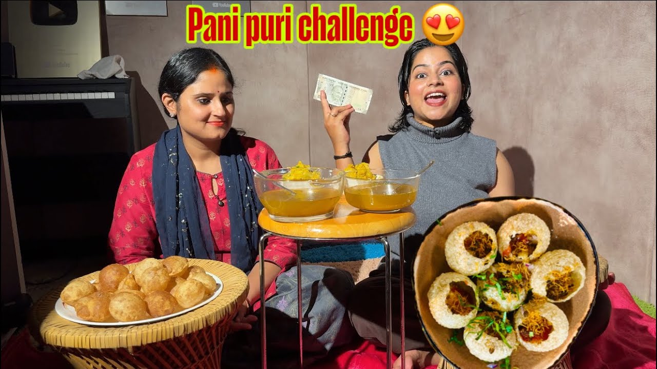 Pani puri challenge 😍 #panipuri 