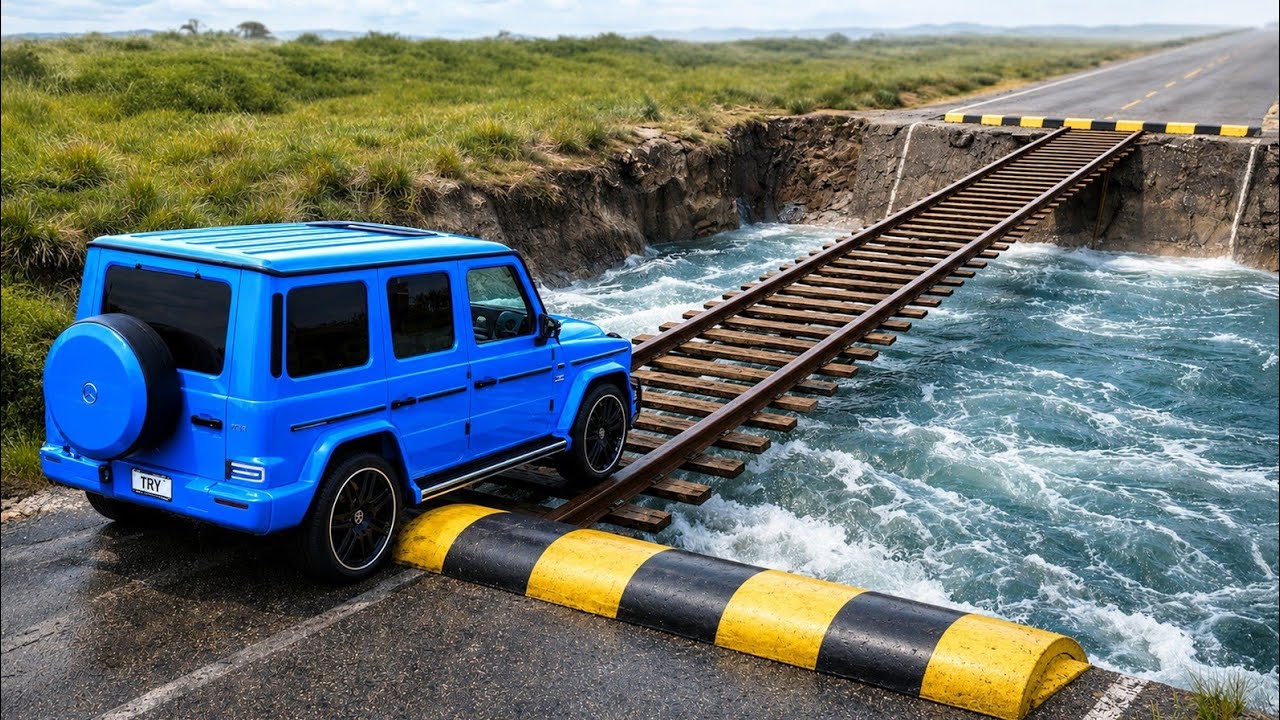 Cars vs Train Track Bridge Challenge #4 in BeamNG Drive!
