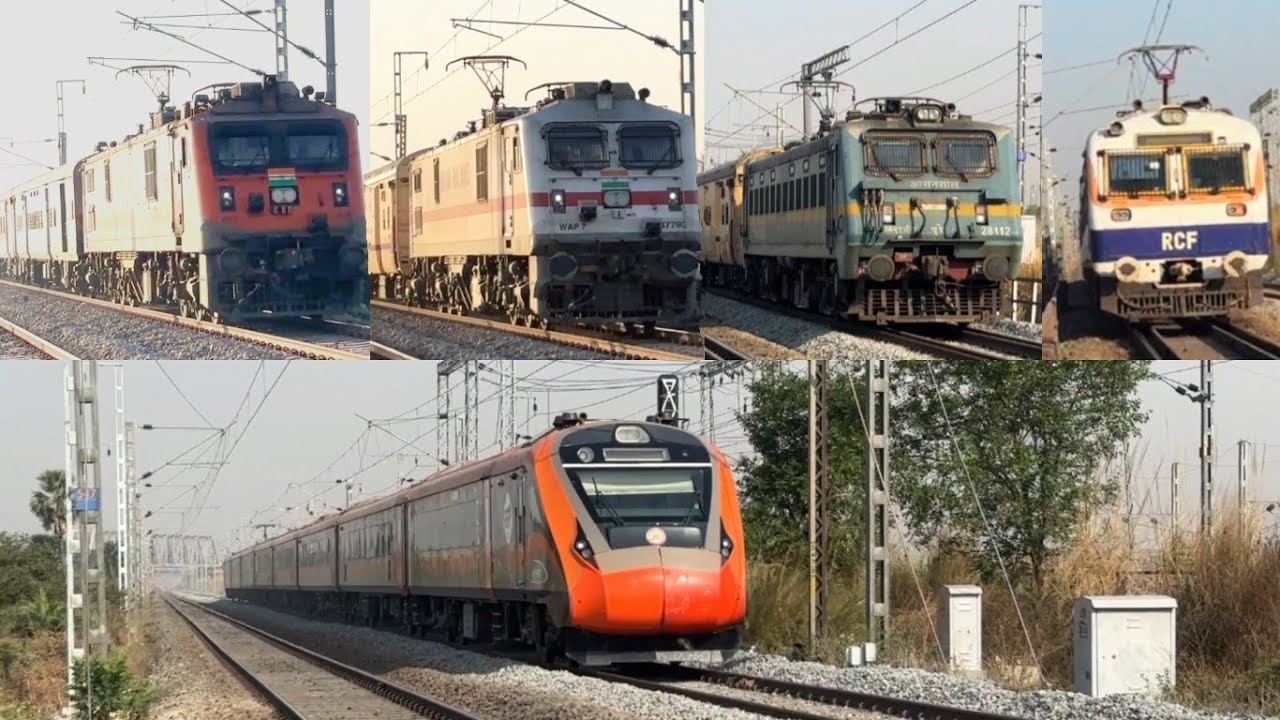 High Speed Trains🔥 130 kmph Vande Bharat+ Amrit Bharat Loco Exp! 90°Degree Curve! Indian Railways