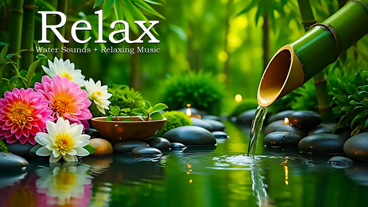 Zen Piano with Bamboo Water Sounds 🌿 Spa Music for Yoga, Meditation, and Deep Calm