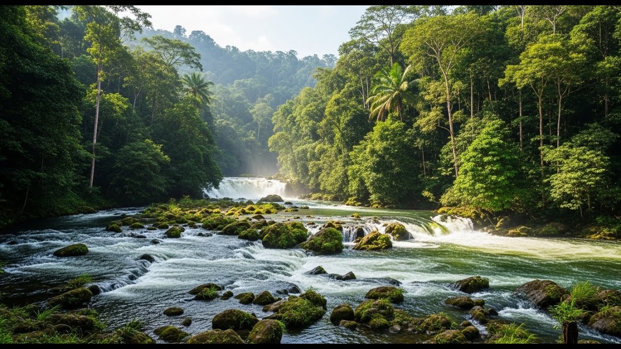8 HOURS ASMR Natural River Without Music 🌿 Natural Water Sounds for Healing & Tranquility
