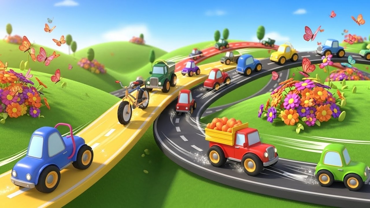 Twinkle Twinkle Little Wheels | kids nursery rhymes | Fun Vehicle Cartoon 🚦🚗🎵