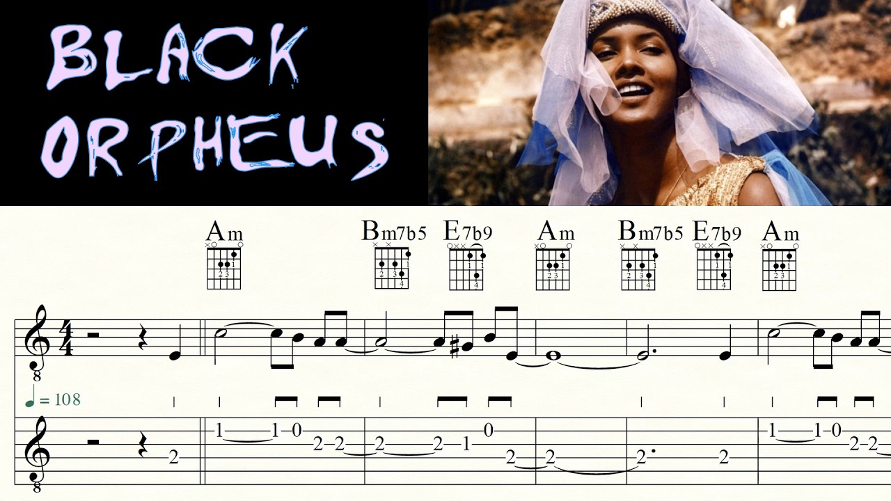 BLACK ORPHEUS | MANHA DE CARNAVAL | LUIZ BONFA | Complete | Guitar Tutorial | Sheet Music & TAB