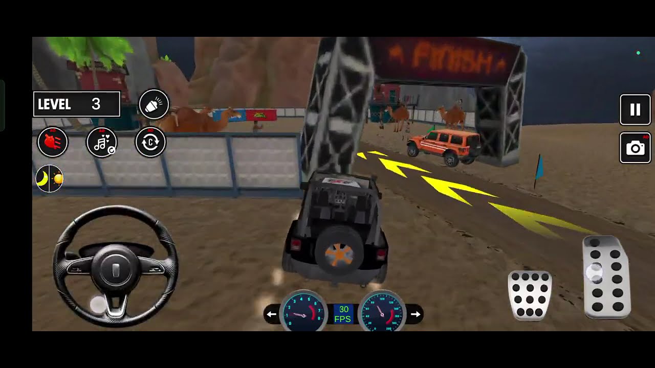 Jeep game play racing Mahindra Thar high speed
