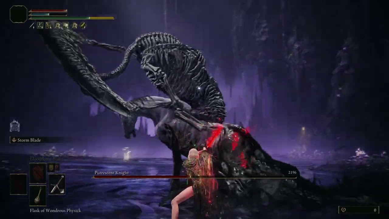 Elden RIng Putrescent knight No Hit Test vid(Claymore)