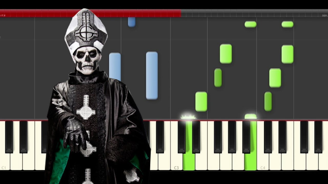 Ghost Cirice piano midi tutorial sheet partitura cover tempo 97  original 90 BPM