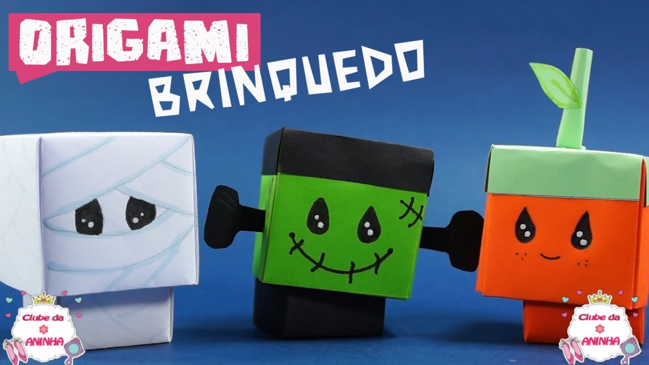 ORIGAMI - Boneco de papel saltando - Jumping paper doll - Muñeco de papel que salta Halloween