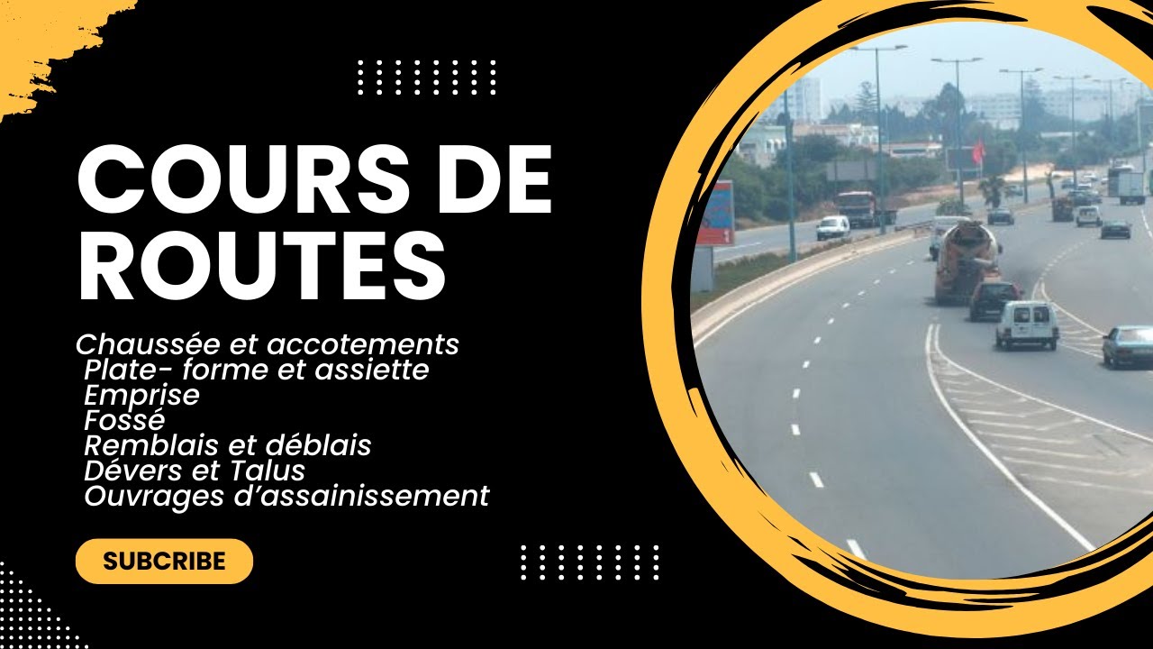 COURS DE ROUTES Chaussée  accotements  Fossé Remblais  déblais DéversTalus Ouvrages d’assainissement