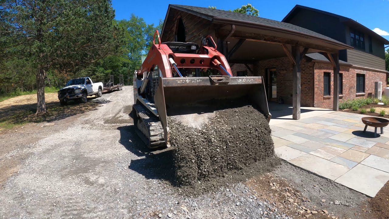 Gravel and tour house with replaced roof