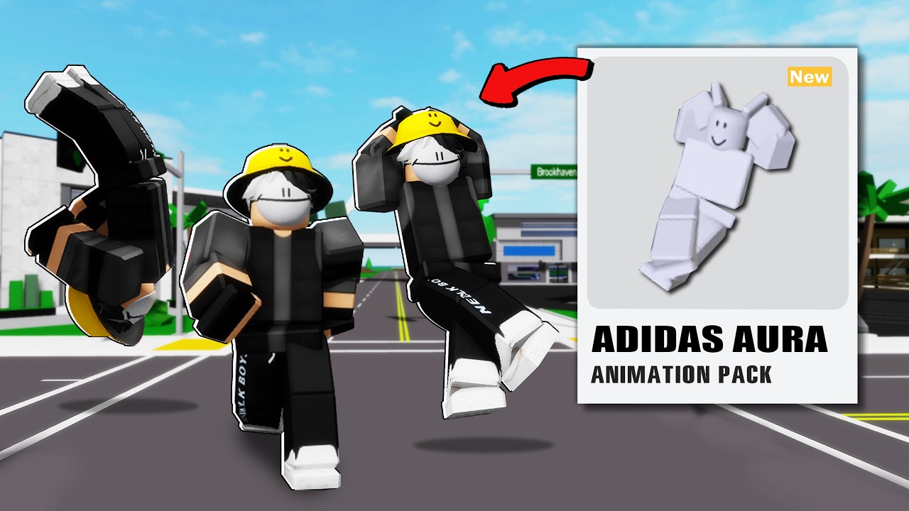 NEW ANIMATION PACK (ADIDAS AURA) Di Brookhaven ID/CODE - Roblox
